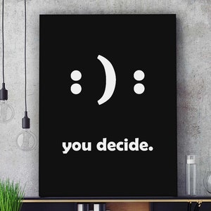 Positivity Inspirational Quote Wall Art, Affirmation Home Decor Canvas Print