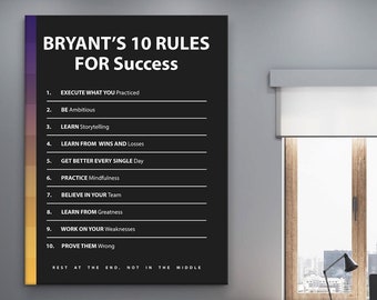 Kobe Rules Kobe Bryant Poster Motivational Wall Art for Office Decor - Etsy
