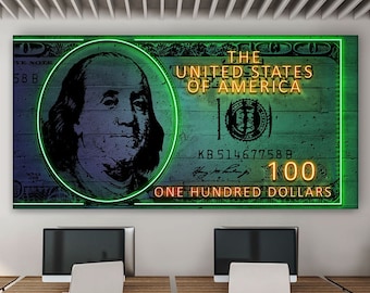 16"x 40" Printed on Canvas Large Poster $100 Legal Tender Lincoln/Educational 