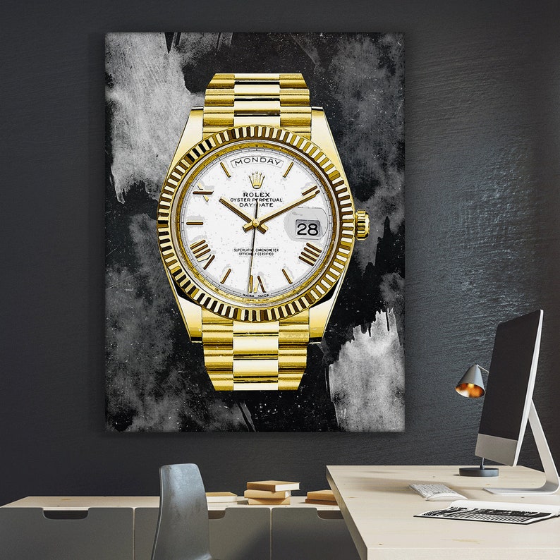 Rolex Watch Canvas Print Office Decor Wall Art Decoration Etsy