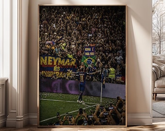 Football Stadium Wall Art Canvas Print, Soccer Fan Decor, Victory Celebration Poster, Sports Room Decor, Game Day Gift, Digital Art - SH482O