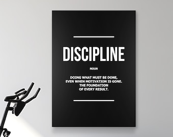 Discipline Definition Gym Wall Art – Motivational Typography Print for Athletes | Workout Fitness Decor | Discipline Poster Printable