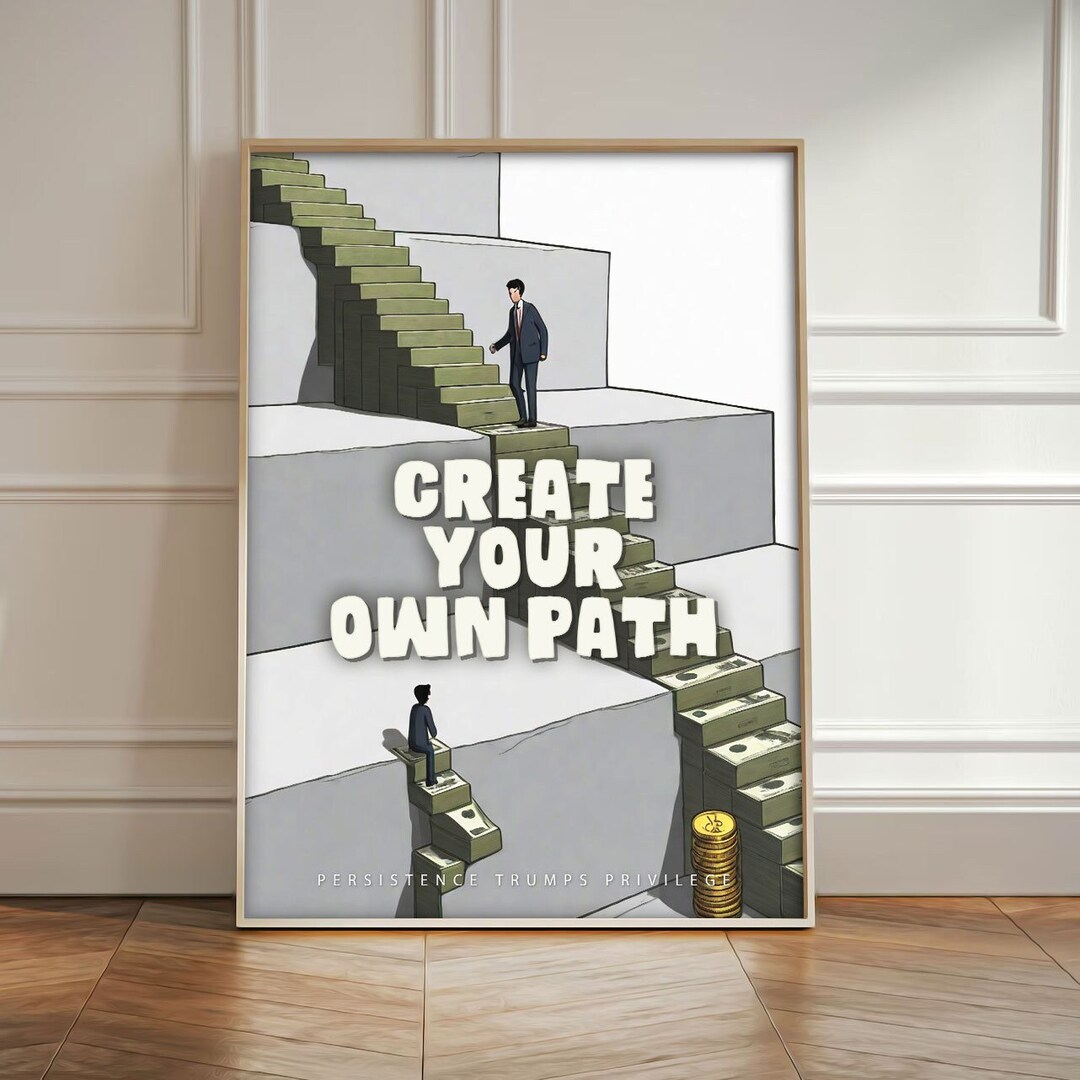 Modern Motivational Canvas Print Create Your Own Path Persistence Over ...