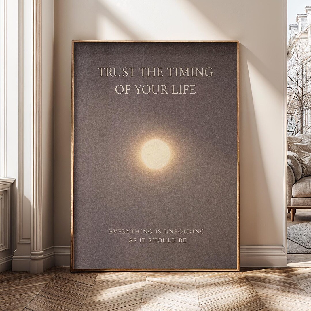 Trust the Timing Wall Art Canvas Print, Motivational Quote Poster ...