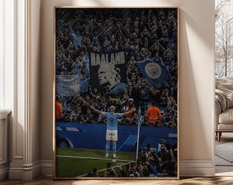 Football Stadium Wall Art, Soccer Fan Canvas Print, Match Day Poster, Sports Decor, Blue Team Wall Art, Gift for Football Fans - SH482N