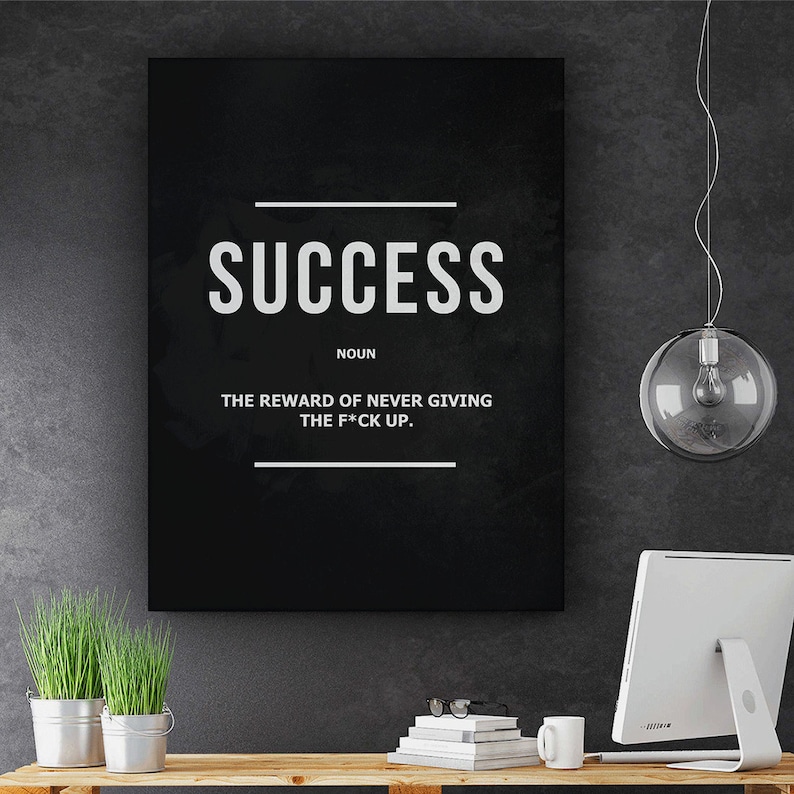 Success Noun Canvas Print Motivational Wall Art Office Decor  Etsy