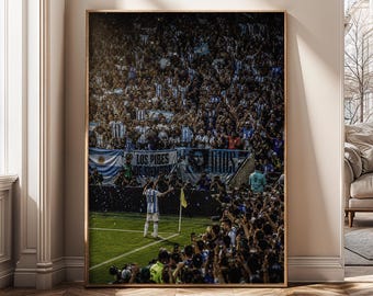 Stampa su tela con immagine vintage di una folla in uno stadio di calcio, atmosfera da campionato, decorazione per tifosi sportivi, poster dello stadio, decorazione murale per il giorno della partita - SH482J