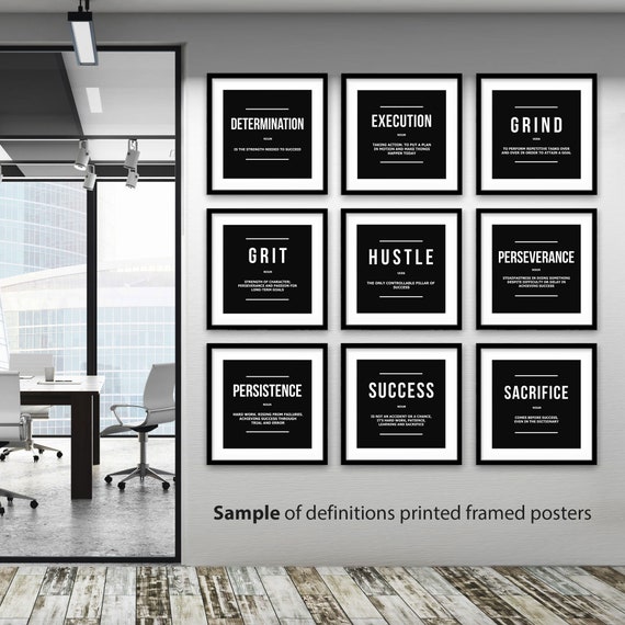 Poster Motivazionali Bianco E Nero Set Di 4 - Decorazione Moderna Per Ufficio E Casa, Formato A4 - Foto 3