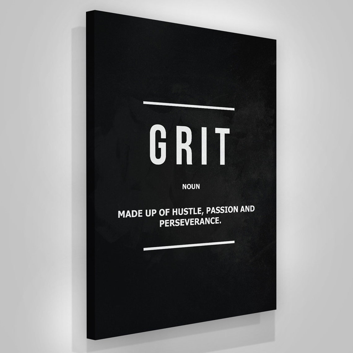 Grit Noun Office Decor Wall Art Motivational Canvas Print Etsy