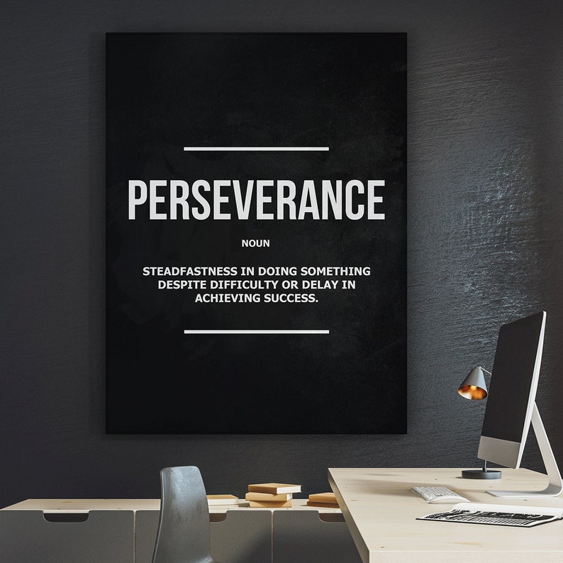 Perseverance Noun Canvas Print Motivational Wall Office Decor - Etsy