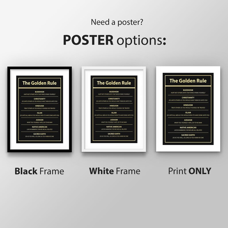 The Golden Rule Wall Art World Religions Home Decor Hinduism Etsy