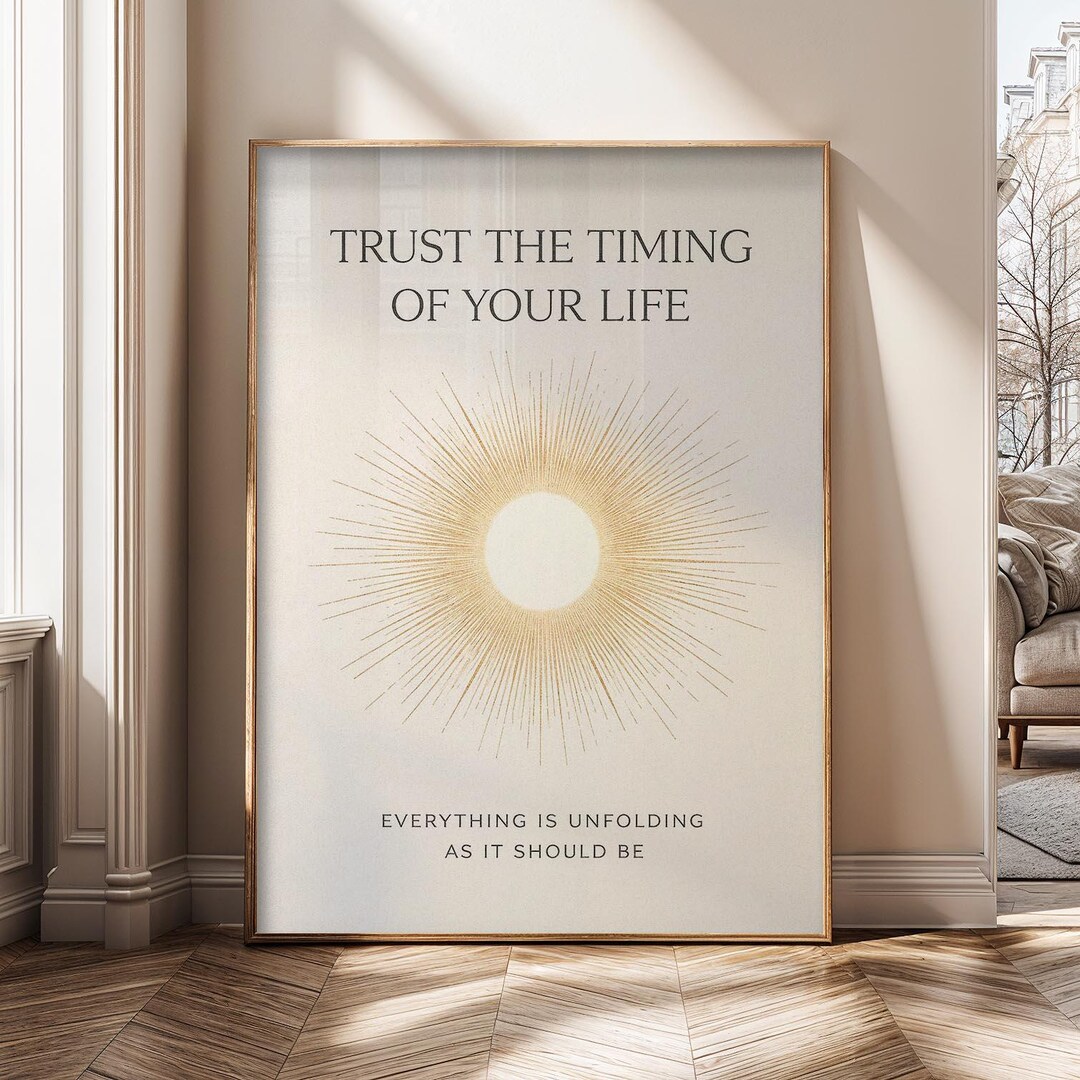Trust the Timing Wall Art, Inspirational Quote Canvas Print, Minimalist ...