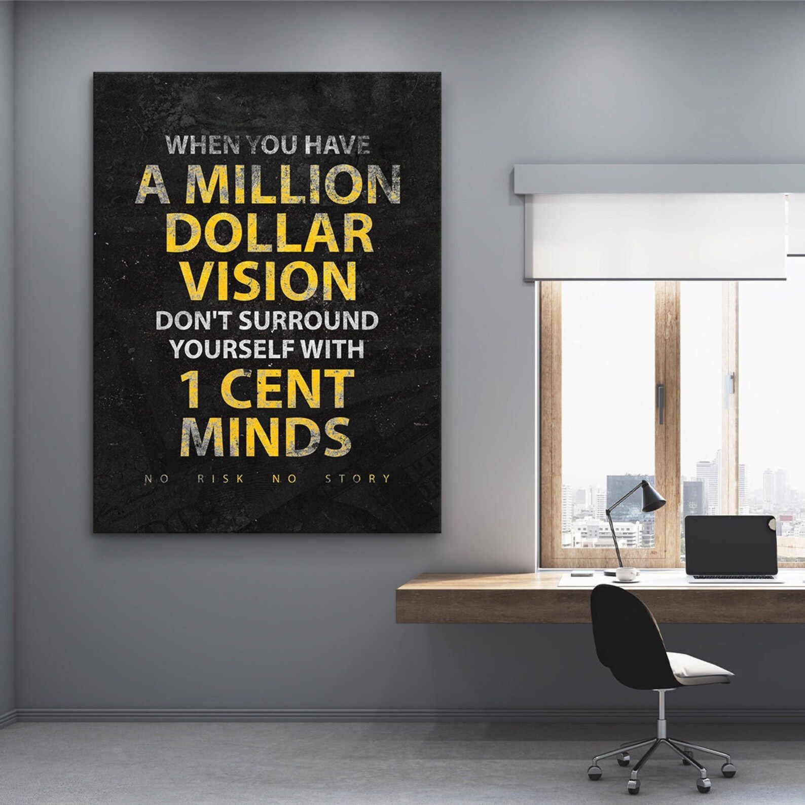 Millionaire Vision Motivational Wall Art Office Decor Canvas Etsy