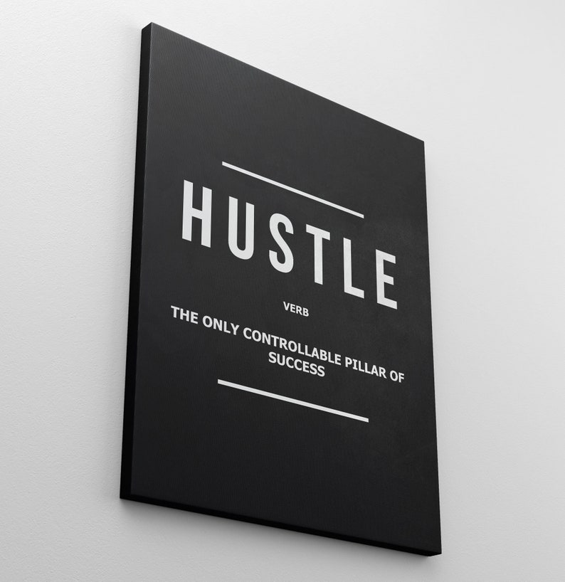 Hustle Verb Motivational Wall Art Canvas Print Office Decor / Etsy