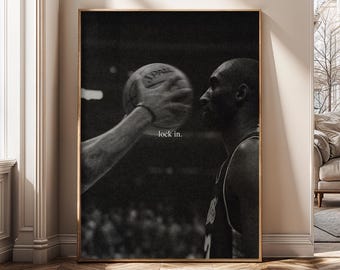 Póster de baloncesto en blanco y negro, impresión en lienzo, arte deportivo enmarcado - SH73