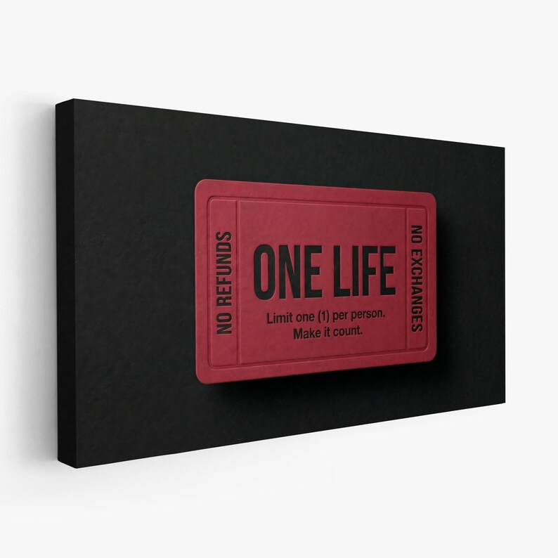 One Life Wall Art Canvas Print, Motivational Quote Poster, Office Wall ...