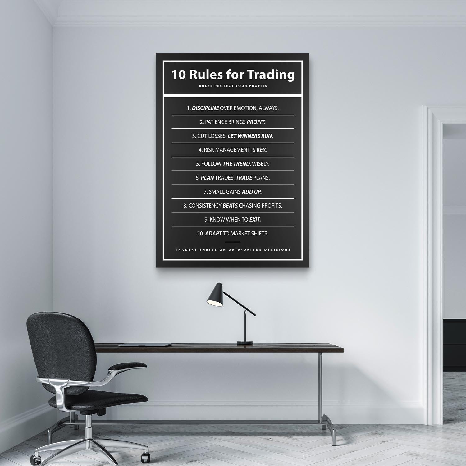 10 Rules for Trading Digital Download, Trading Rules Wall Art, Trader ...
