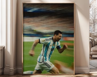 Football Player Wall Art, Soccer Canvas Print, Stadium Sports Poster, Action Photography, Athlete Decor, Game Room Wall Art - SH551