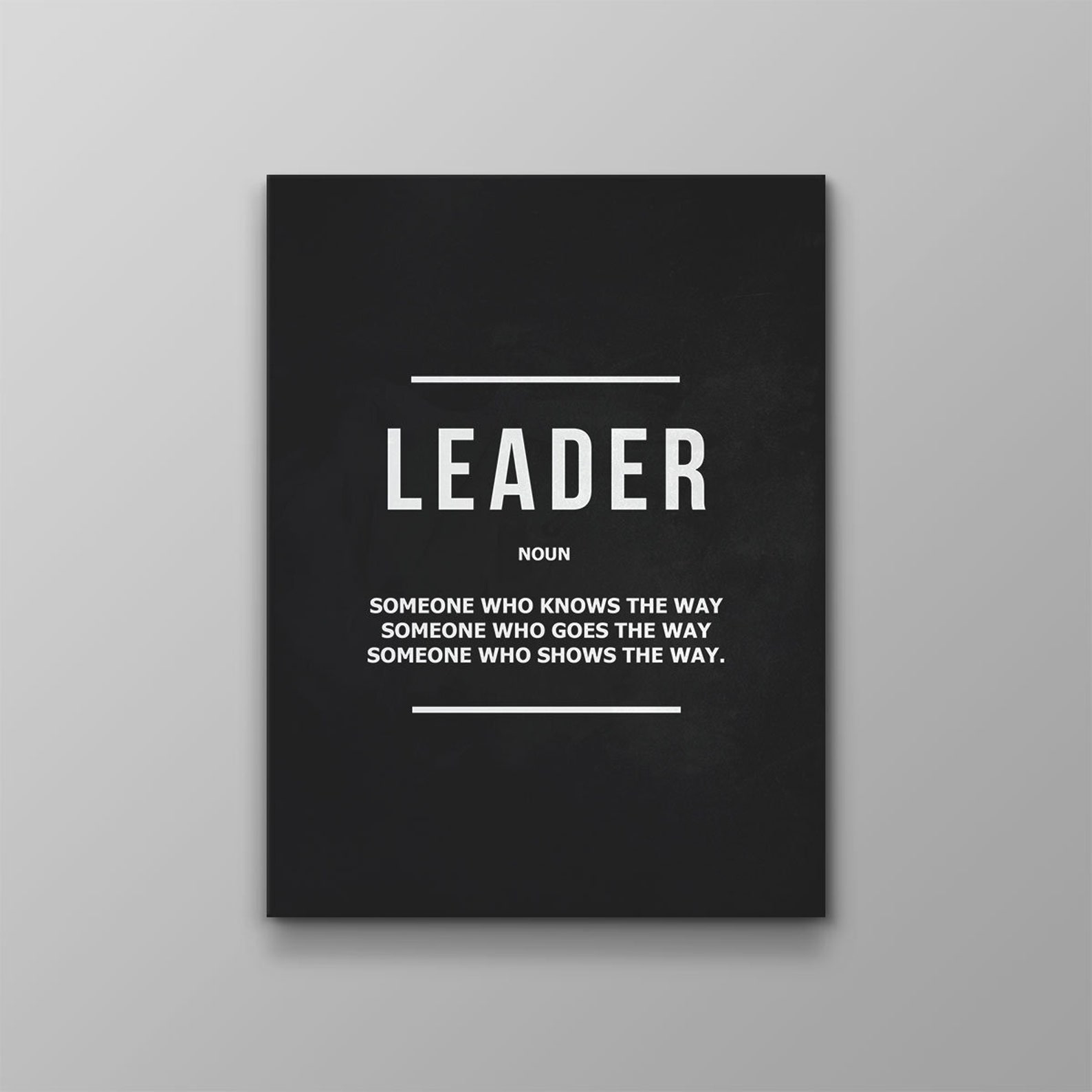 Leader Noun Canvas Print Motivational Wall Office Decor Modern Etsy
