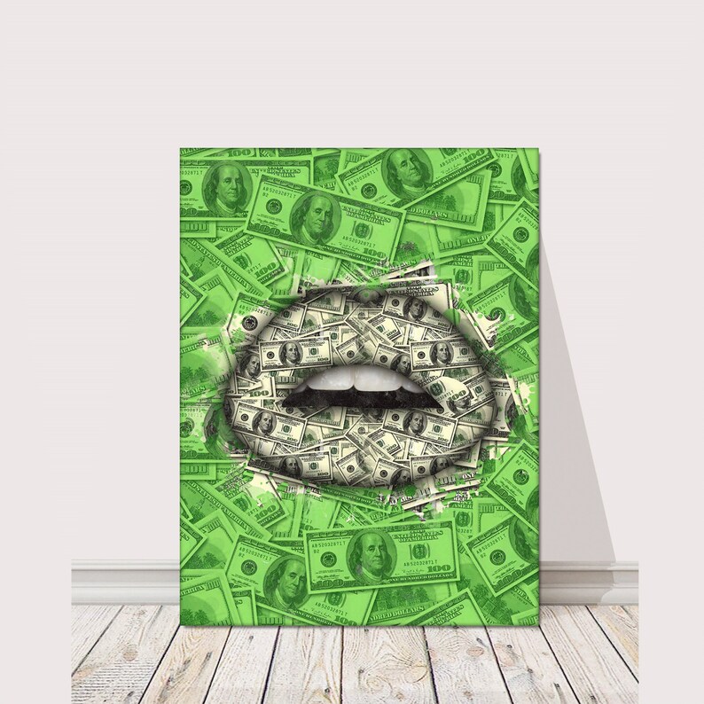 Money Talks Canvas Print Wall Office Decor Modern Art Etsy - image 0