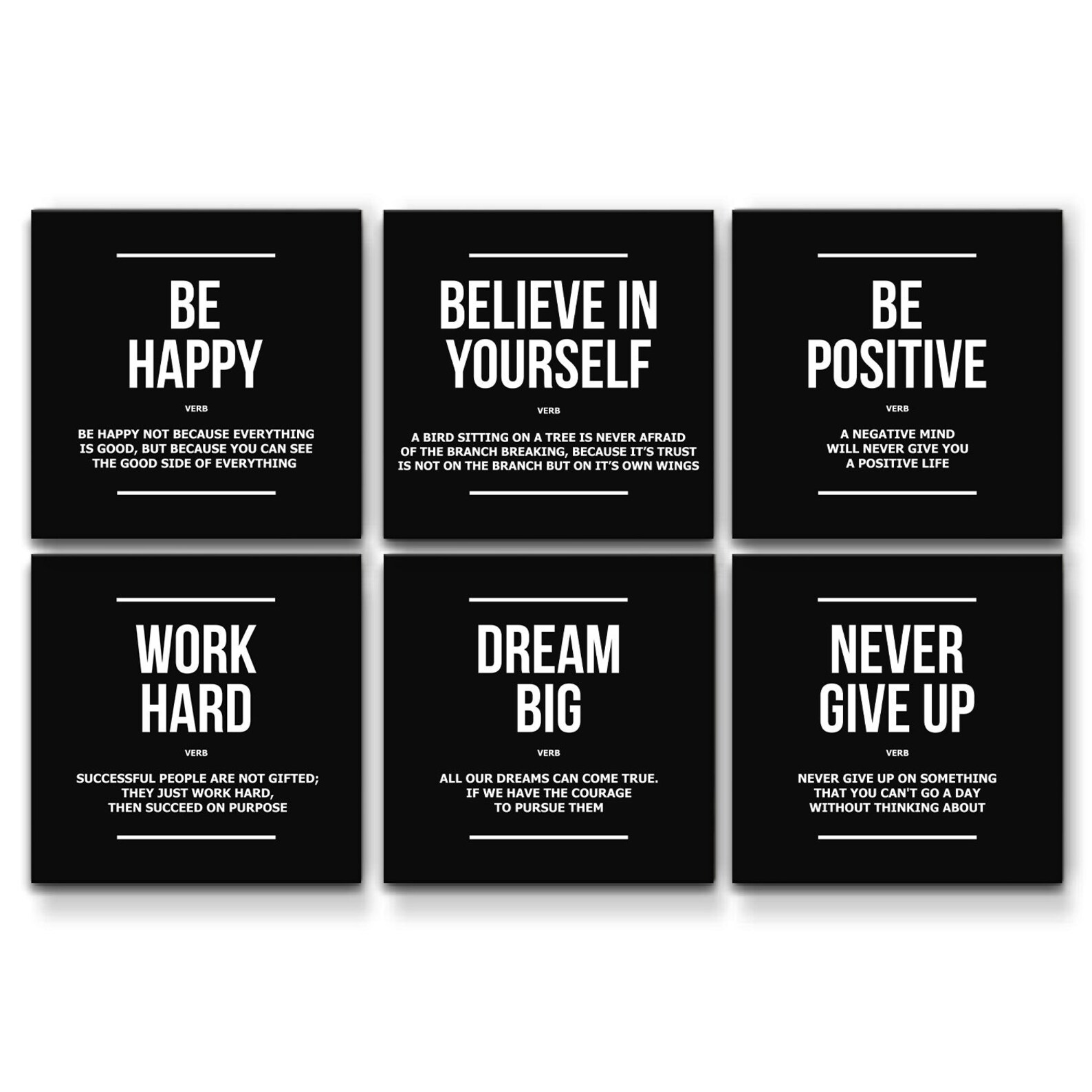 6x Motivational Wall Art Canvas Prints Office Decor Dream Etsy