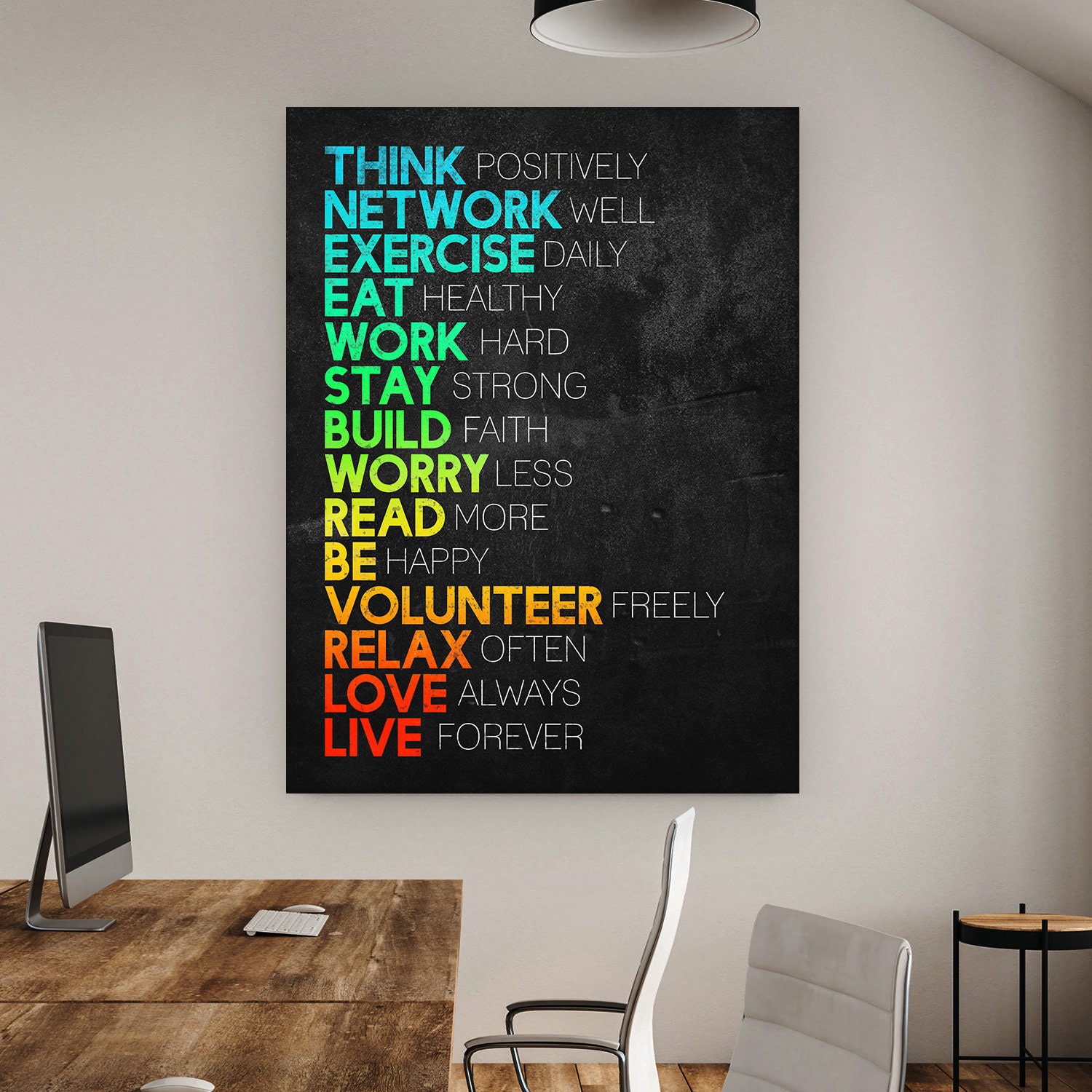 Motivations-Poster Leinwanddruck 45x60 Cm - Inspirierende Wandkunst Für Büro & Zuhause, Fertig Gerahmt