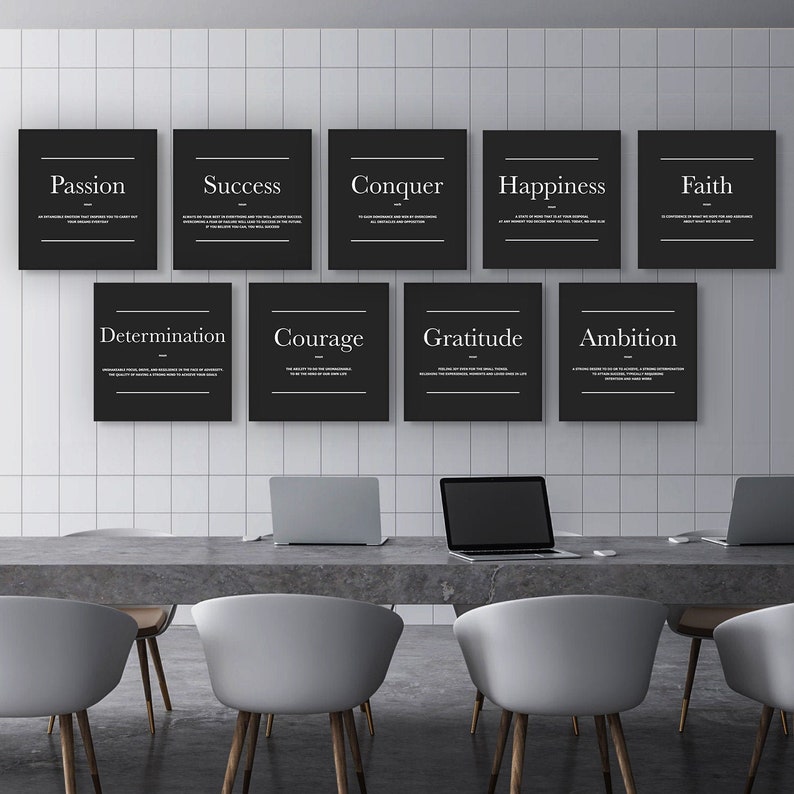 Motivational Wall Art Canvas Set, Inspirational Quote Wall Art, Modern ...