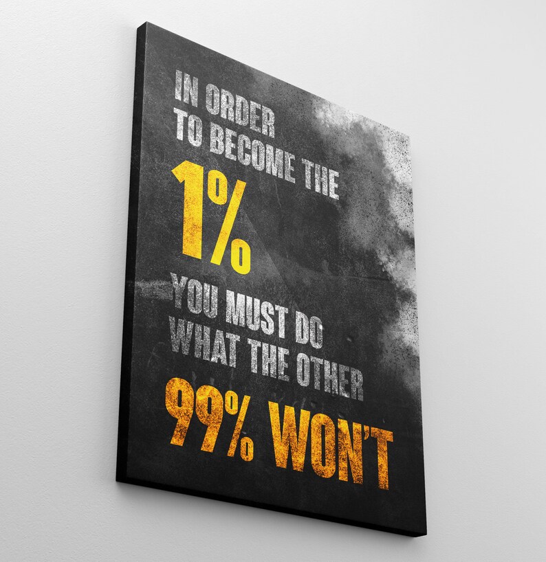 1% Entrepreneur Wall Art Motivational Quote Canvas Print | Etsy UK