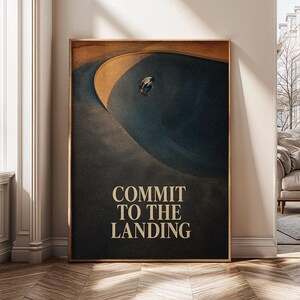 Skateboarding Wall Art Canvas or Poster, Commit to the Landing - SH915