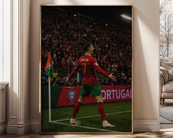 Football Stadium Wall Art Canvas Print, Soccer Fan Decor, Championship Match Poster, Sports Room Decor, Athletic Office Wall Art - SH482L