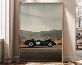 Vintage Racing Car Art, Classic Motorsport Canvas Print, Retro Speed Poster, Luxury Garage Decor, Driver Gift, Automotive Wall Art - SH538A