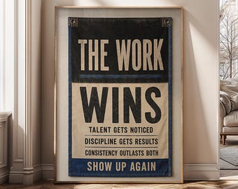 Work Ethic Wall Art Canvas, Consistency Motivation Poster, Discipline Office Decor, Entrepreneur Success Print, Gym Mindset Art- SH711