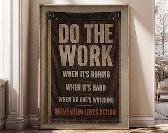 Motivational Wall Art Canvas, Discipline Office Decor, Entrepreneur Mindset Poster, Gym Motivation Print, Masculine Workspace Art- SH702