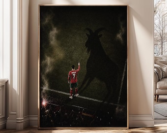 Legend Shadow Football Canvas Print, Champion Mindset Wall Art, Motivational Sports Poster, Stadium Decor, Athlete Gift - SH512