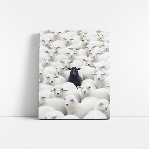 Impression sur toile d'art mural mouton noir - affiche pour se démarquer de la foule, décoration de bureau motivante, art de l'état d'esprit d'entrepreneur, impression de tendance image 10