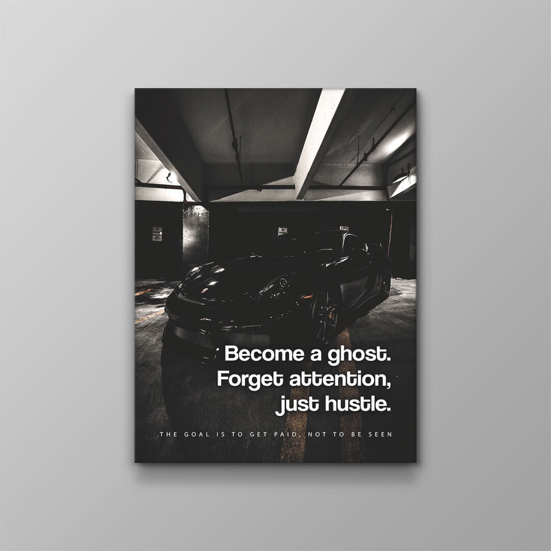 Ghost Hustle Wall Art Canvas Print, Luxury Car Poster, Motivational ...