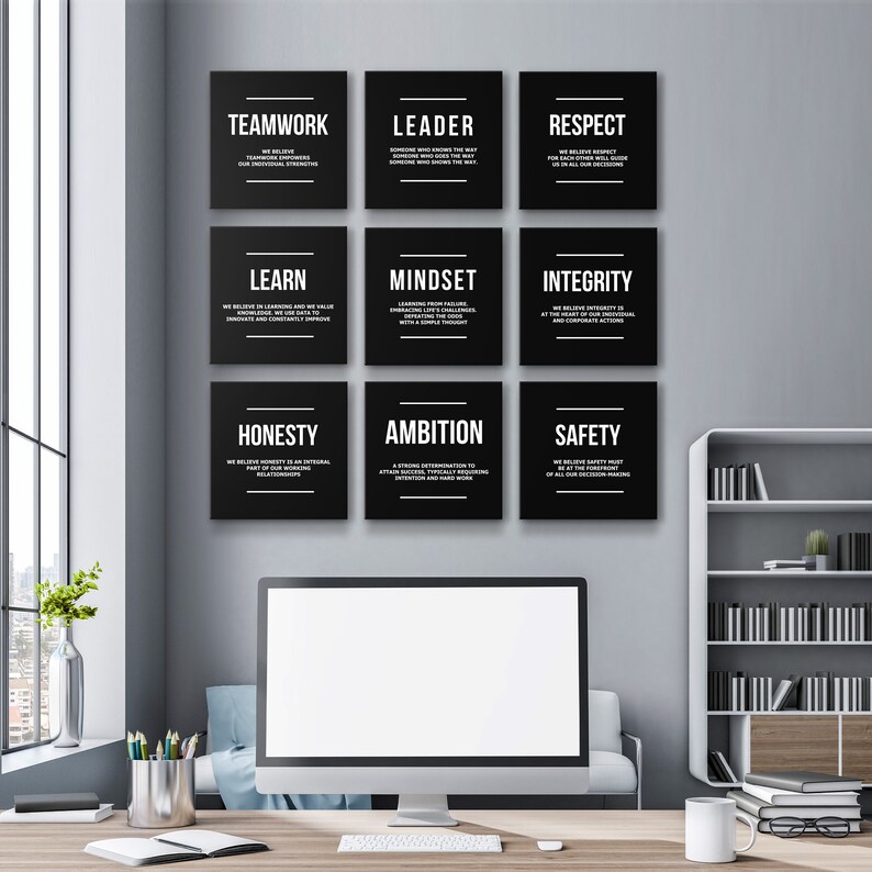 9x Inspirational Wall Art Success Canvas Office Decor Etsy