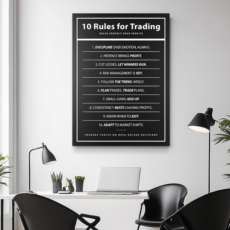 10 Rules for Trading Digital Download, Trading Rules Wall Art, Trader ...