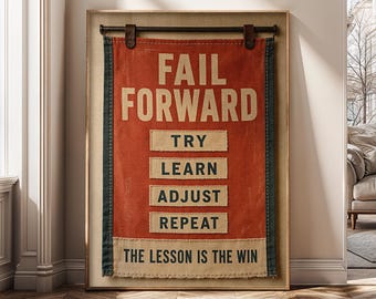 Growth Motivation Wall Art, Resilience Canvas Print, Positive Mindset Office Decor, Learning Poster, Entrepreneur Inspirational Art- SH710