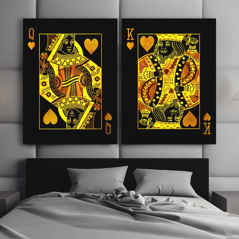 King and Queen Wall Art Canvas Prints 2 Pieces Royal Couple Etsy UK
