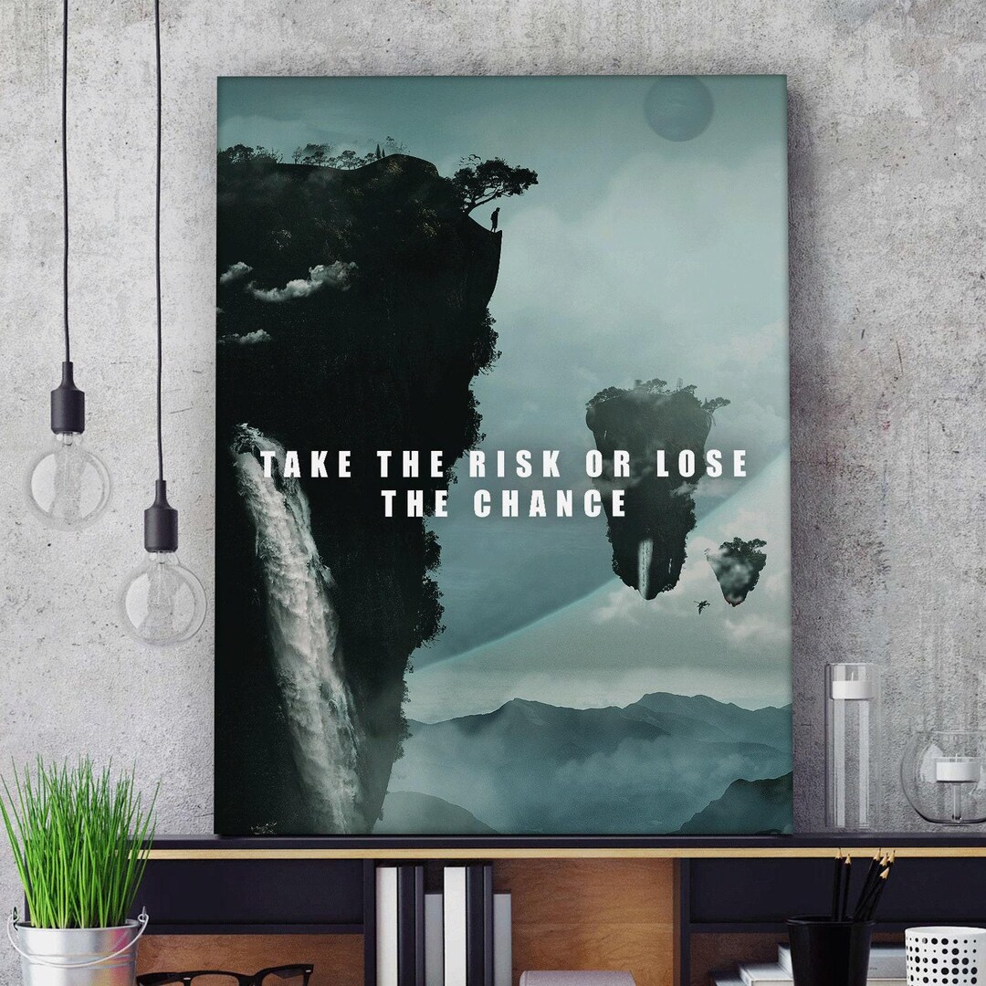 Taking Risks Art Take the Risk Motivational Canvas Print Wall Art for Office Decor - Etsy
