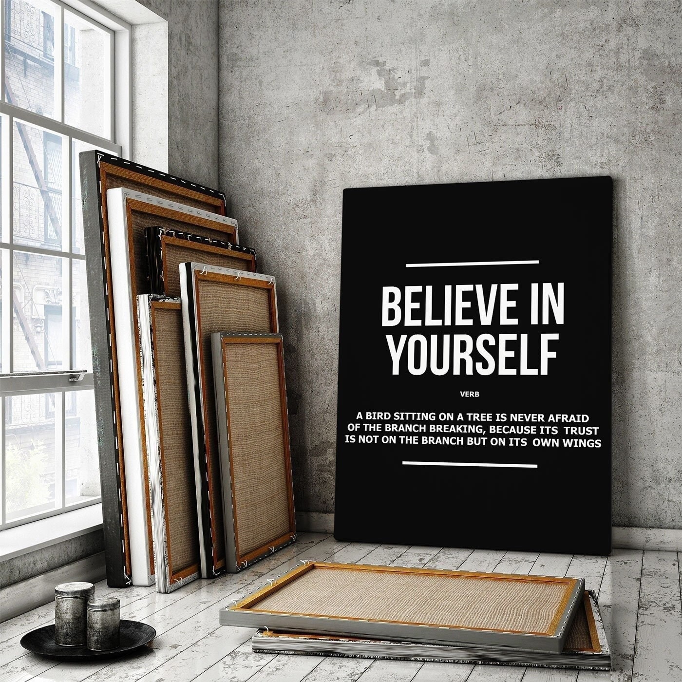 Believe in Yourself Motivational Canvas Print Wall Office Decor Printable  Definition Sign, Inspirational Quote Digital Art, Inspire Poster - Etsy