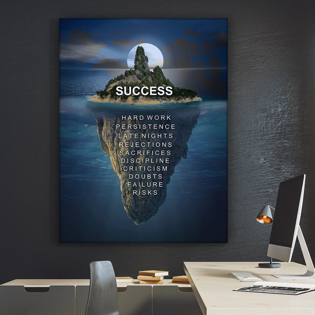 Success is Built Below – Motivational Wall Art Canvas Print, Hard Work ...