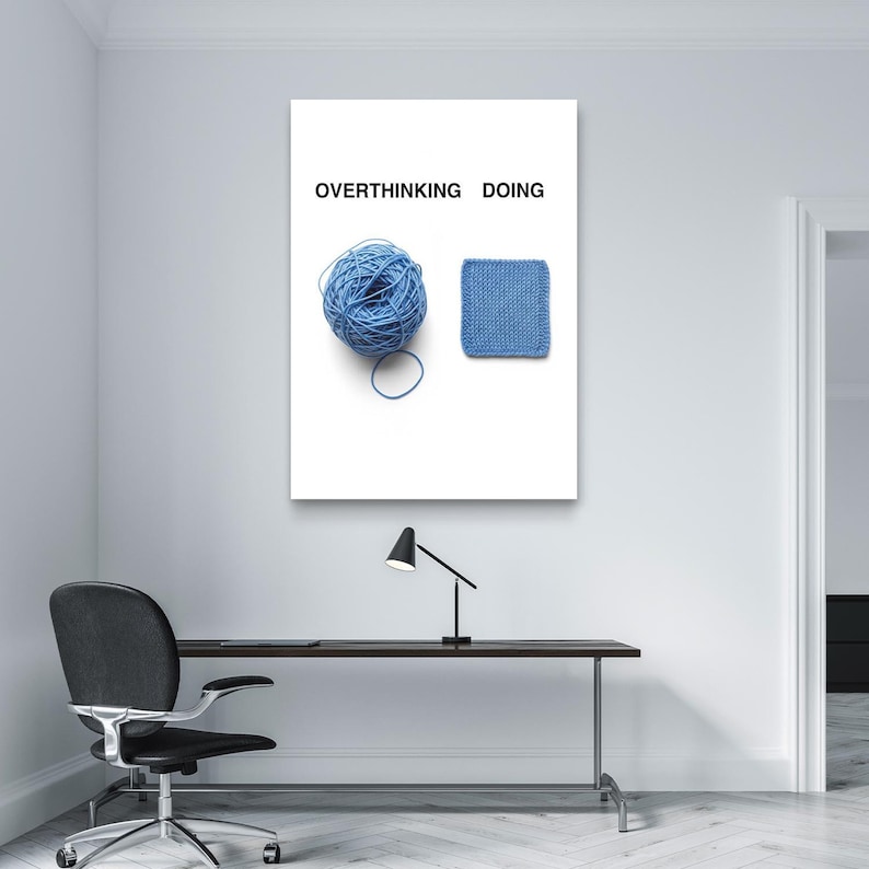 Overthinking Vs Doing Wall Art, Minimalist Motivation Poster, Modern ...