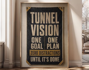 Focus Wall Art Canvas, Goal Setting Office Decor, Productivity Motivation Poster, Entrepreneur Workspace Print, Bold Mindset Art- SH709