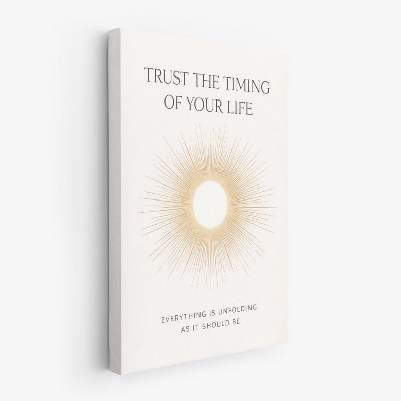 Trust the Timing Wall Art, Inspirational Quote Canvas Print, Minimalist ...