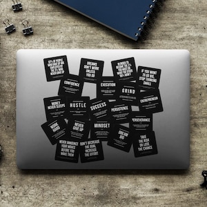 Pacote de adesivos motivacionais com 50 citações inspiradoras e definições de sucesso para decoração de escritório e laptop