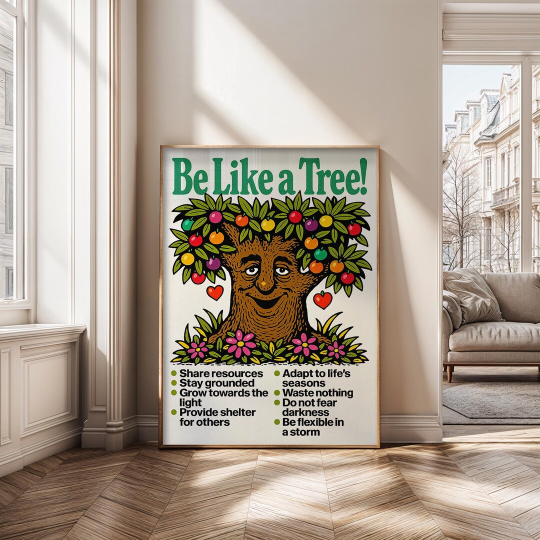 Be Like a Tree Wall Art Canvas Print Poster | Inspirational Quote ...