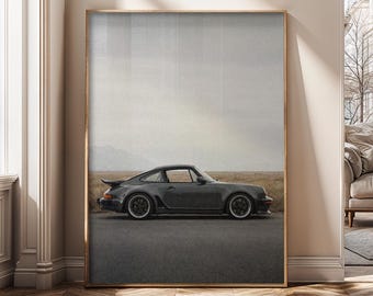Vintage Sports Car Wall Art, Retro Automotive Canvas Print, Classic Coupe Poster, Modern Garage Decor, Minimalist Office Wall Art - SH519A