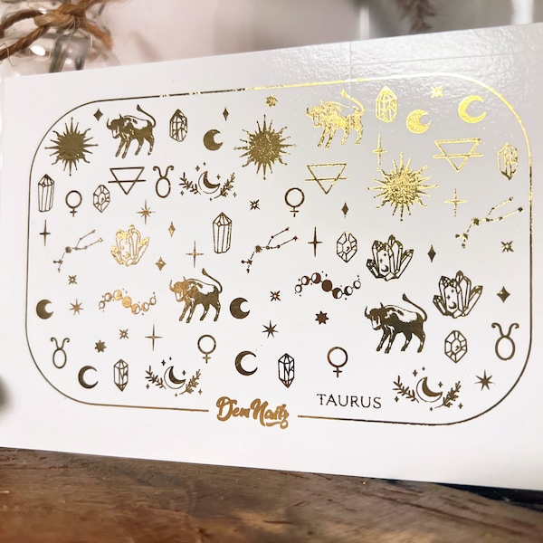 Taurus Zodiac Nail Decals | Vegan | Cruelty-free | 10-free